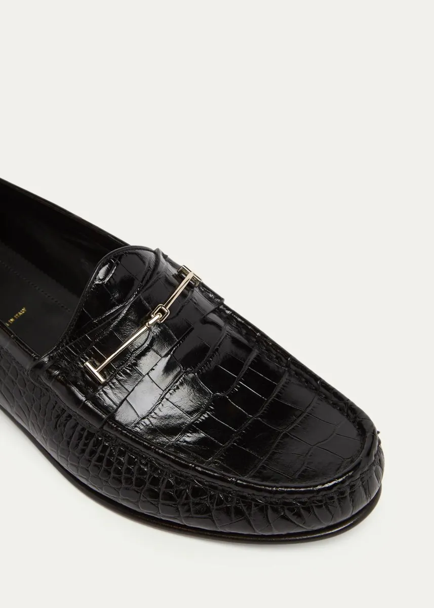 Tom Ford Men's Oscar Croc-Embossed Leather Loafers | Thumbnail 5 Tom Ford Men's Oscar Croc-Embossed Leather Loafers | Thumbnail 5