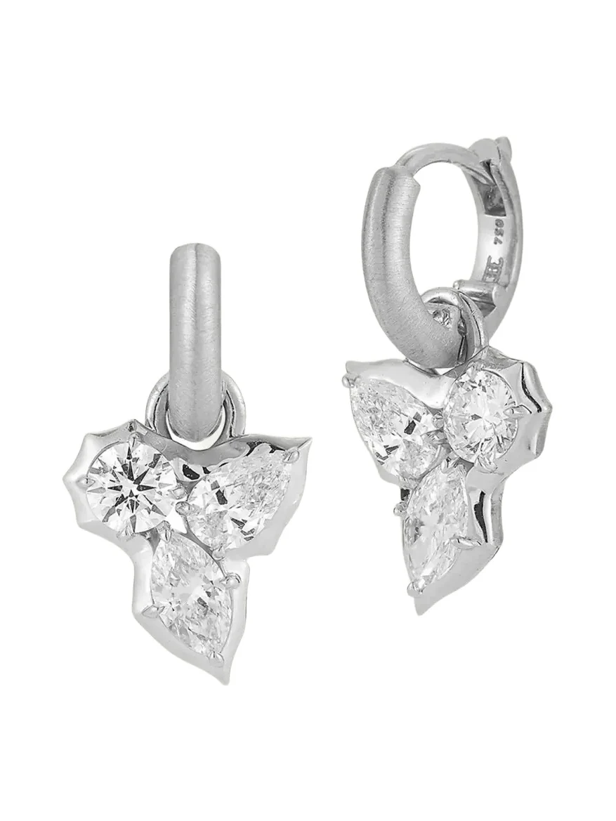 Jade Trau Poppy Cluster Platinum & 1.18 TCW Diamond Earrings