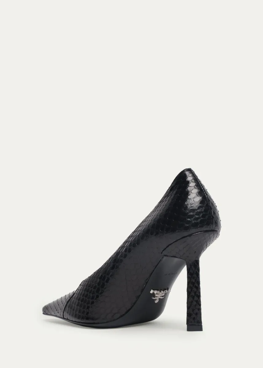 Prada 90MM Snake-Embossed Leather Pumps | Thumbnail 2