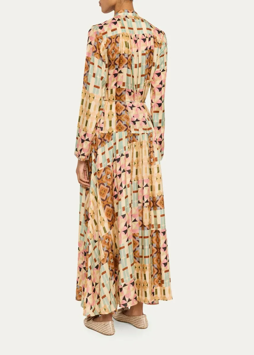 Zimmermann Fairlight Patchwork Silk A-Line Maxi Dress | Thumbnail 3
