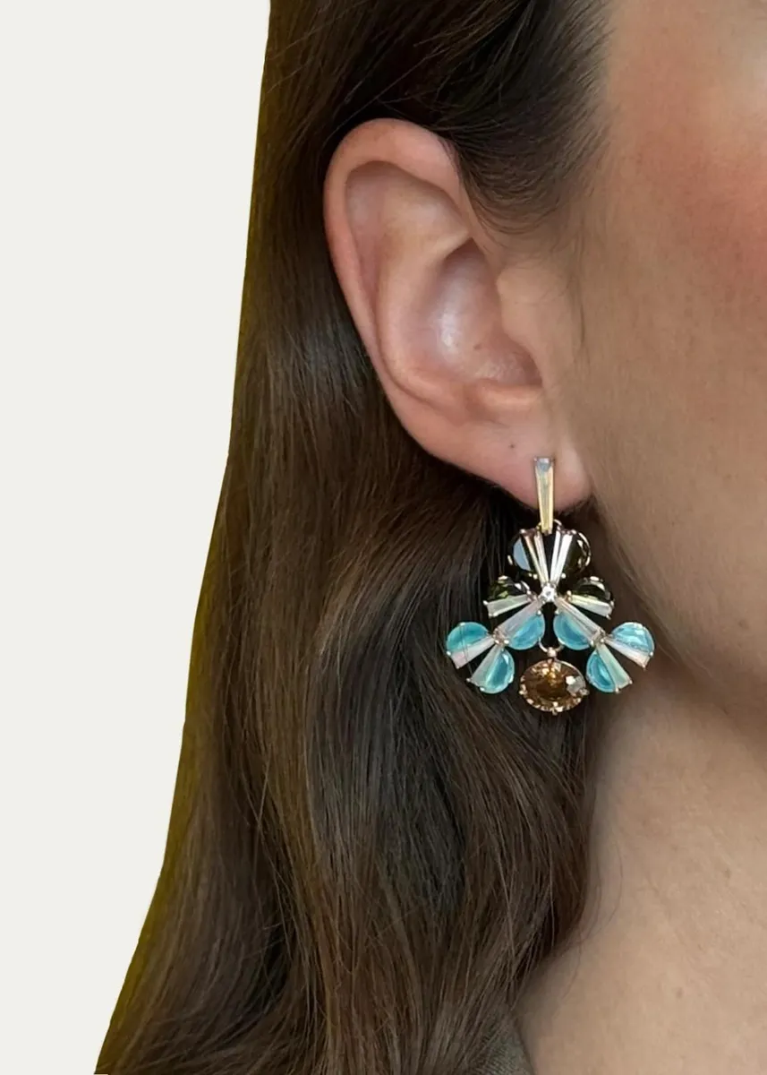 NAK ARMSTRONG 20K Rose Gold Empire Earrings with Half Moon Gemstones | Thumbnail 2