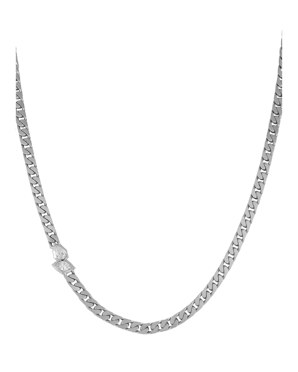 Jade Trau Poppy 18K White Gold & 0.40 TCW Diamond Curb Necklace | Thumbnail 2 Jade Trau Poppy 18K White Gold & 0.40 TCW Diamond Curb Necklace | Thumbnail 2