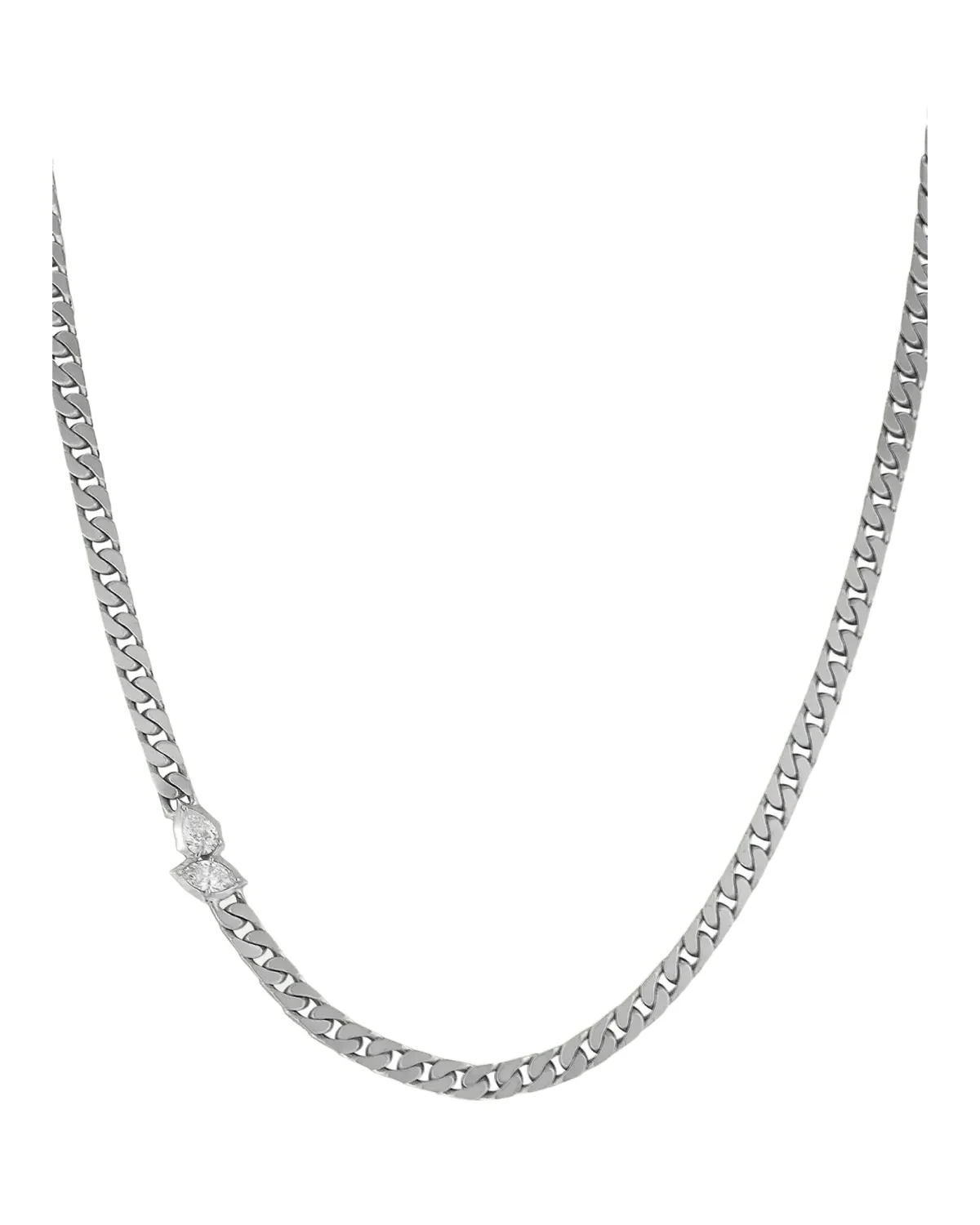 Jade Trau Poppy 18K White Gold & 0.40 TCW Diamond Curb Necklace