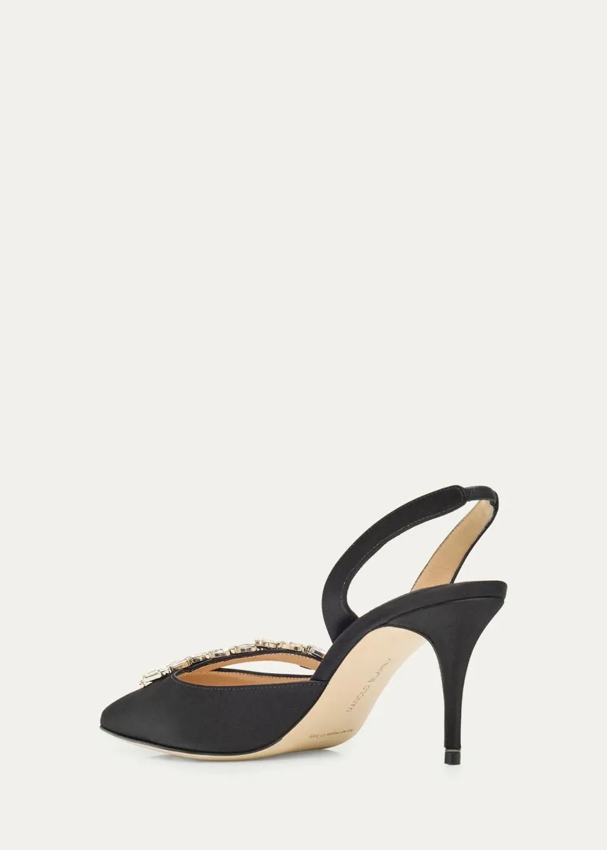 Manolo Blahnik 70mm Nadirasli Embellished Satin Slingback Pumps | Thumbnail 2 Manolo Blahnik 70mm Nadirasli Embellished Satin Slingback Pumps | Thumbnail 2