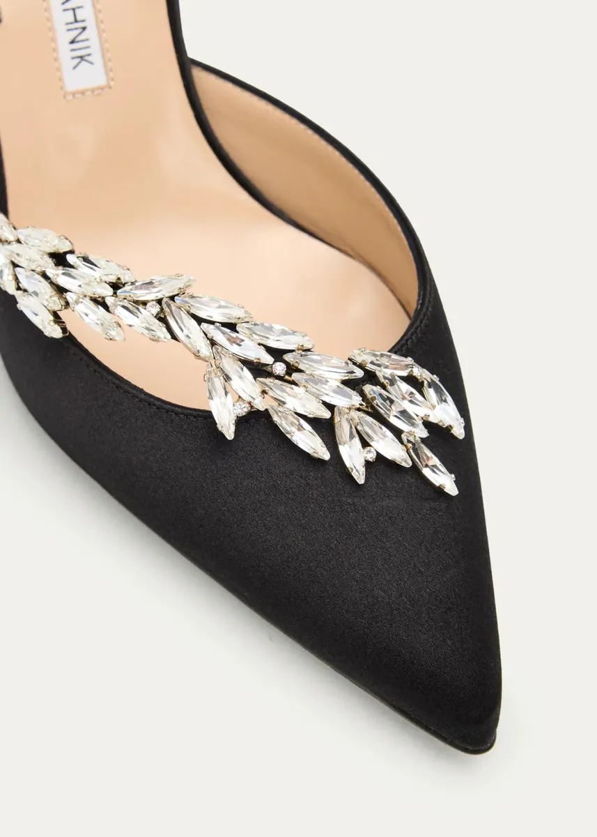 Manolo Blahnik 70mm Nadirasli Embellished Satin Slingback Pumps | Thumbnail 3 Manolo Blahnik 70mm Nadirasli Embellished Satin Slingback Pumps | Thumbnail 3