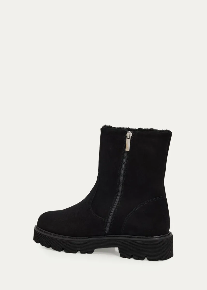 Aquatalia 40mm Eloise Shearling-Lined Suede Ankle Boots | Thumbnail 4