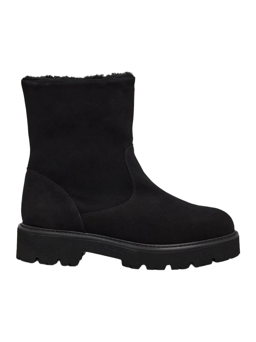 Aquatalia 40mm Eloise Shearling-Lined Suede Ankle Boots