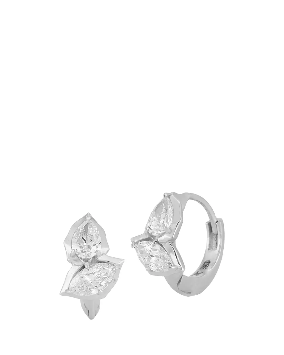 Jade Trau Poppy Platinum & 0.80 TCW Diamond Huggie Earrings | Thumbnail 2 Jade Trau Poppy Platinum & 0.80 TCW Diamond Huggie Earrings | Thumbnail 2