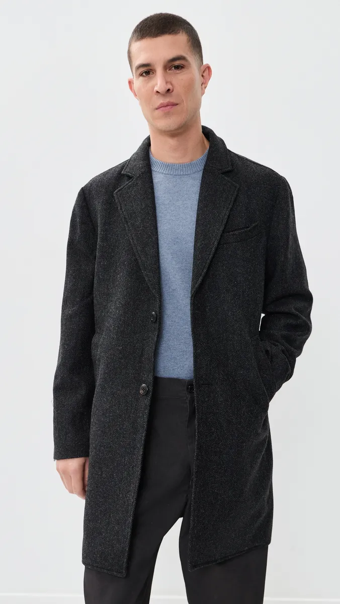 Billy Reid Herringbone Otto Overcoat | Thumbnail 2 Billy Reid Herringbone Otto Overcoat | Thumbnail 2