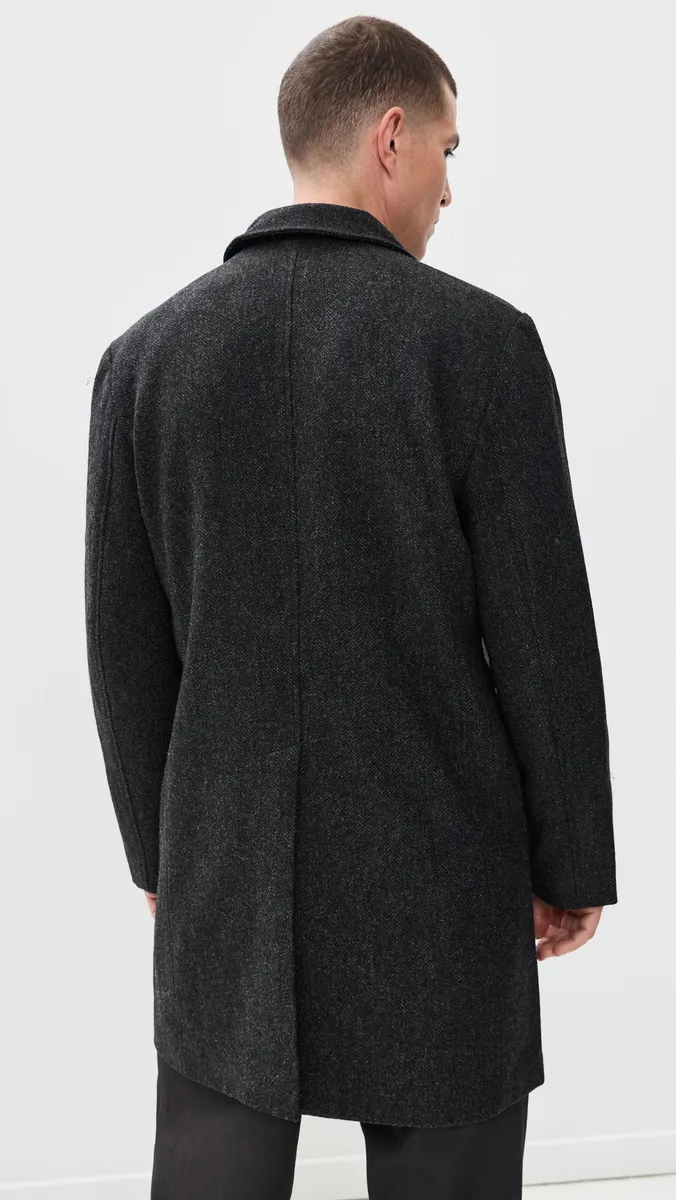Billy Reid Herringbone Otto Overcoat | Thumbnail 3 Billy Reid Herringbone Otto Overcoat | Thumbnail 3