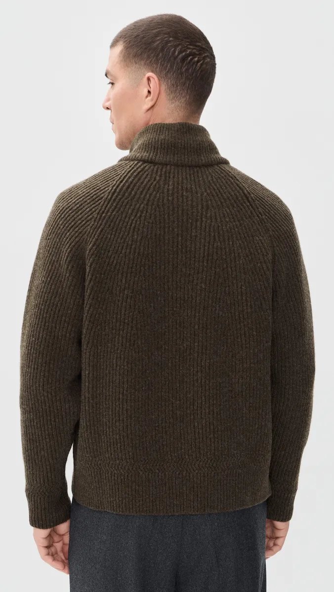 Knickerbocker Cabin Rib Zip Lambswool Sweater | Thumbnail 3