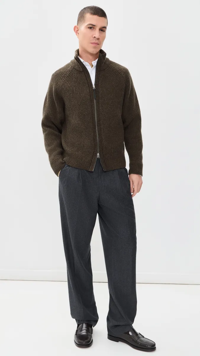 Knickerbocker Cabin Rib Zip Lambswool Sweater | Thumbnail 5