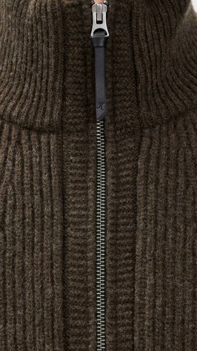 Knickerbocker Cabin Rib Zip Lambswool Sweater | Thumbnail 6