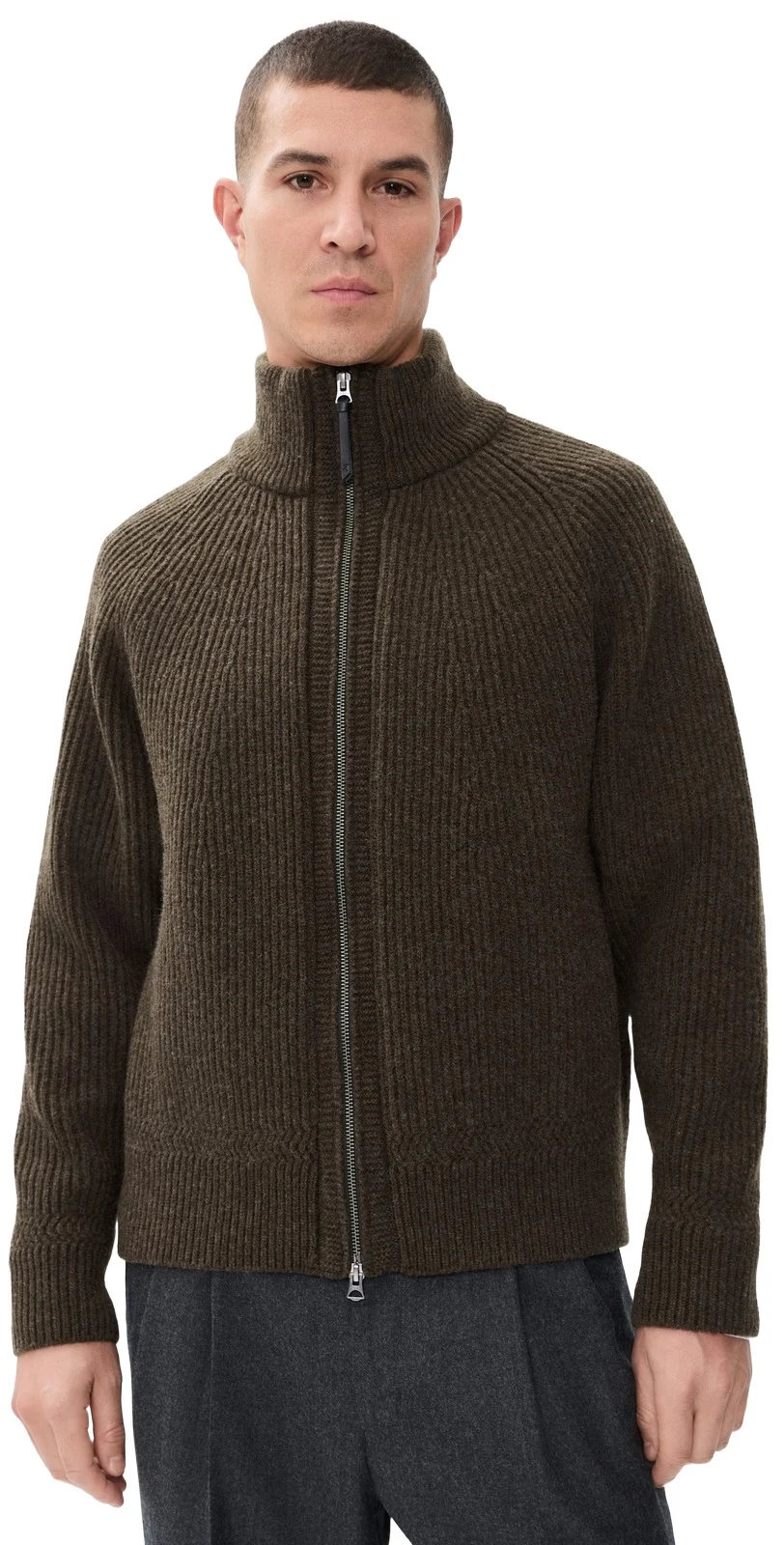 Knickerbocker Cabin Rib Zip Lambswool Sweater