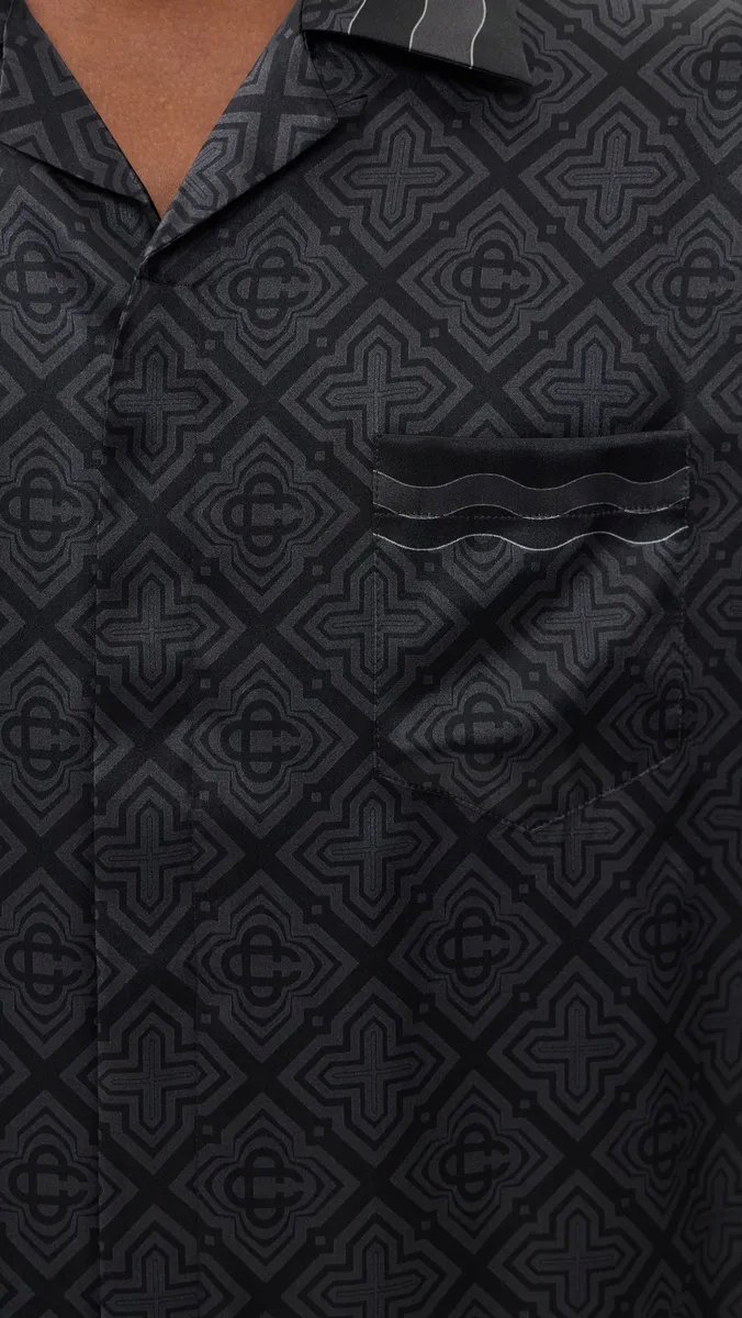 Casablanca Monogram Silk Cuban Collar Shirt | Thumbnail 6 Casablanca Monogram Silk Cuban Collar Shirt | Thumbnail 6