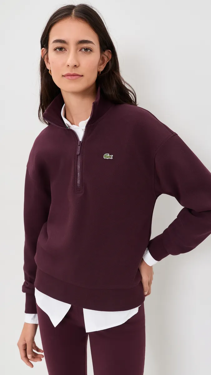 Lacoste Pique Half Zip Sweatshirt | Thumbnail 2 Lacoste Pique Half Zip Sweatshirt | Thumbnail 2