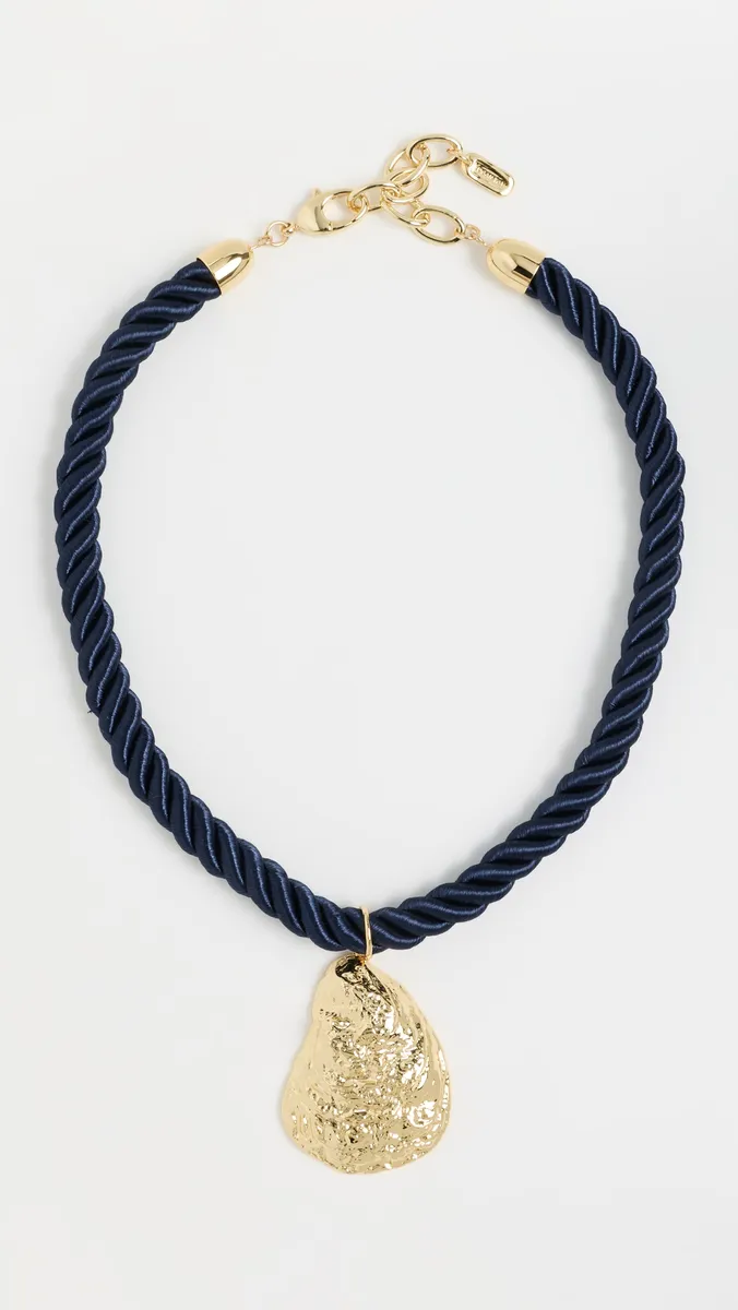 Logan Tay Navy Rope Oyster Shell Necklace | Thumbnail 2 Logan Tay Navy Rope Oyster Shell Necklace | Thumbnail 2