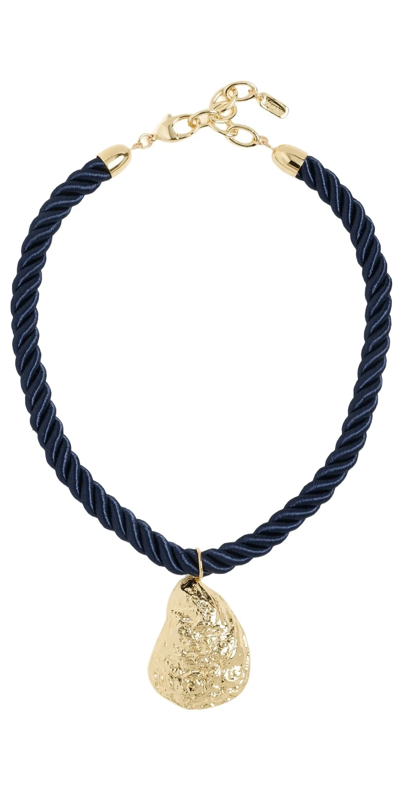Navy Rope Oyster Shell Necklace