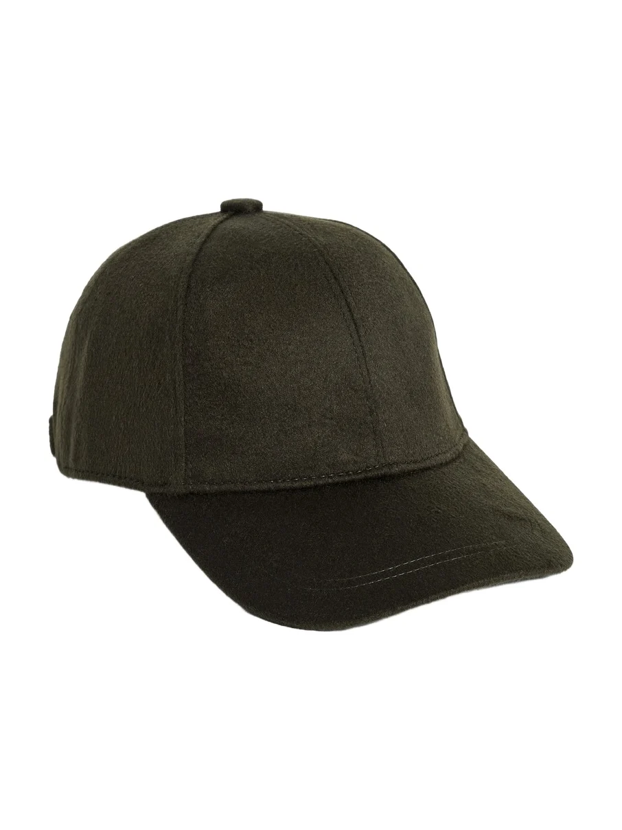 Vince Cashmere Baseball Cap with Leather Strap