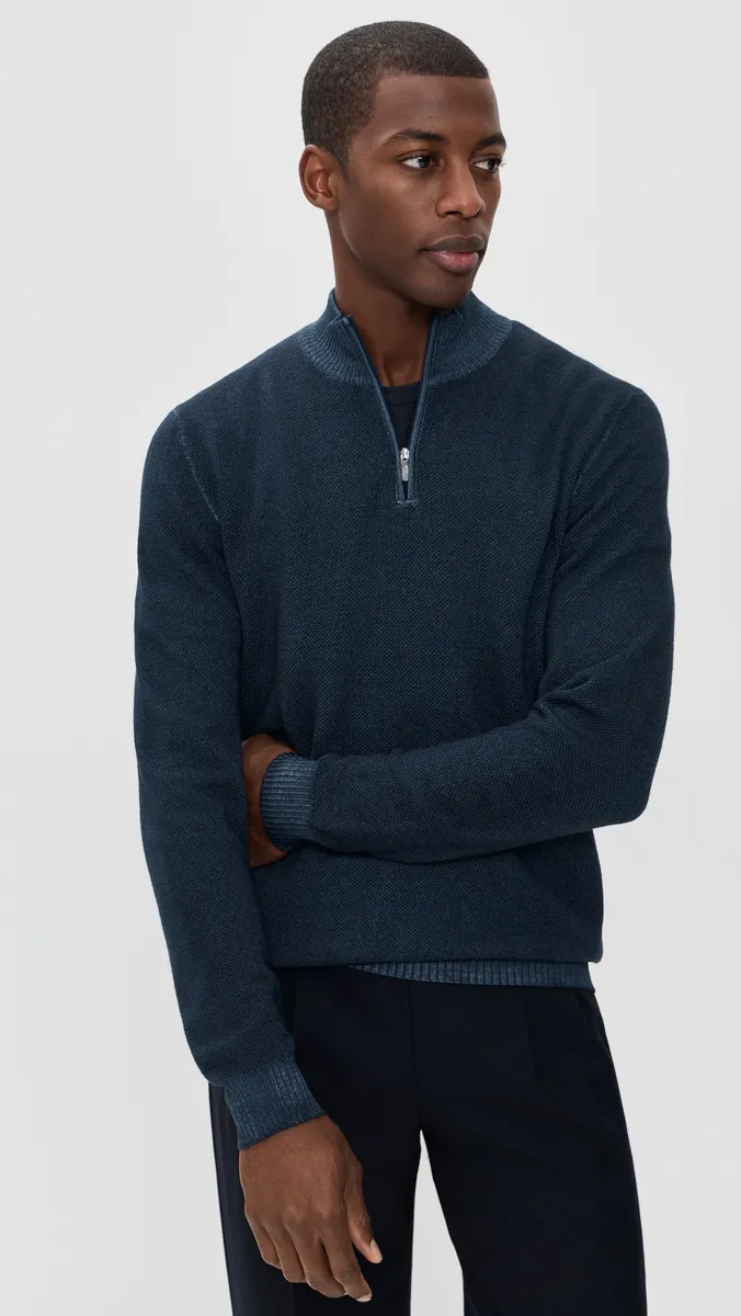 FEDELI Merino Wool Quarter Zip Sweater | Thumbnail 2 FEDELI Merino Wool Quarter Zip Sweater | Thumbnail 2