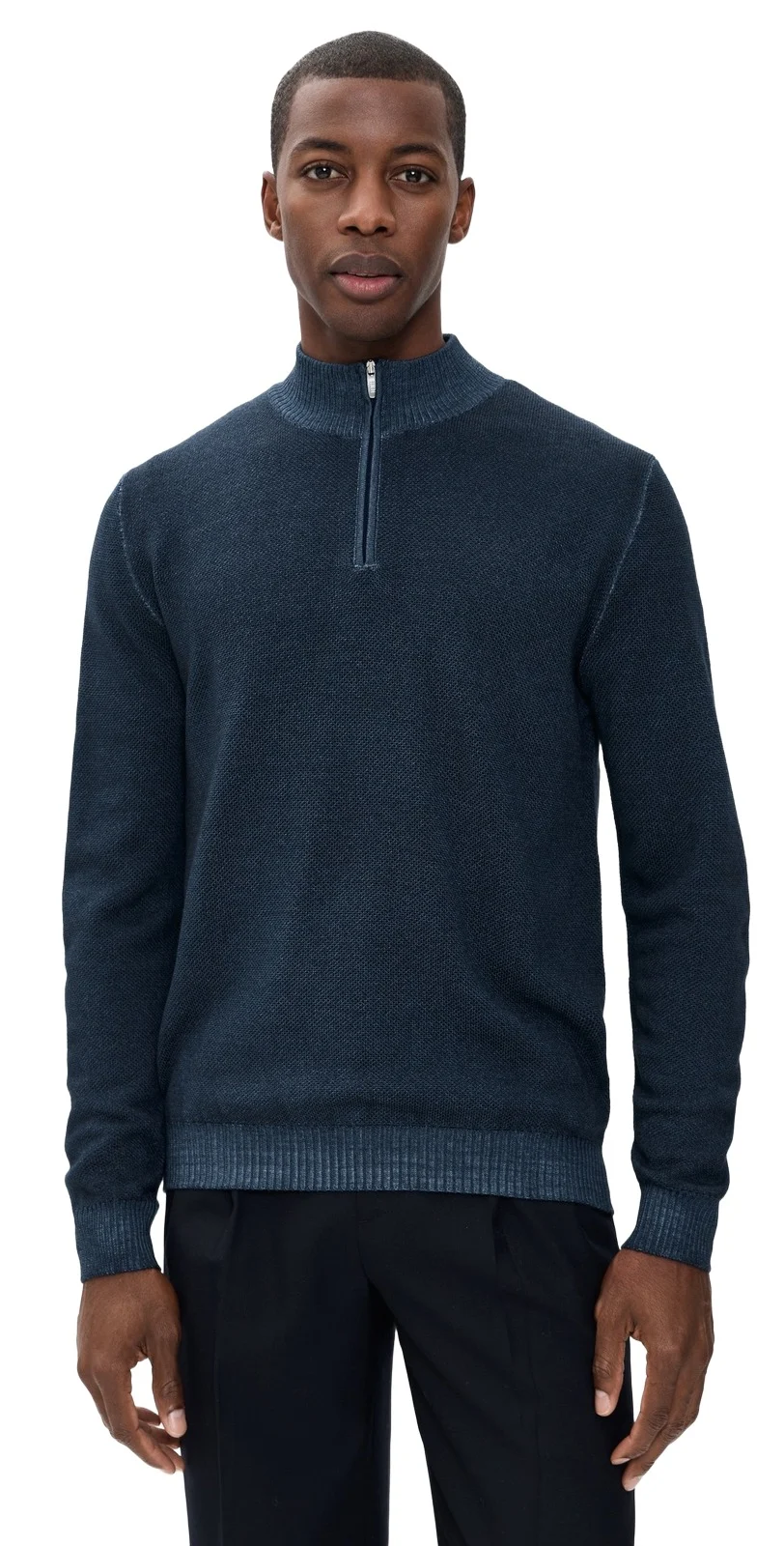 FEDELI Merino Wool Quarter Zip Sweater