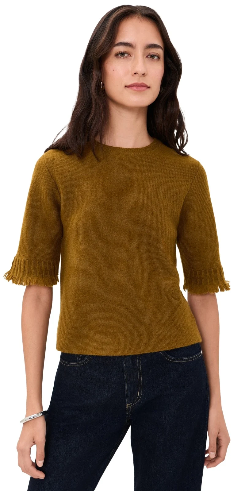 White + Warren Cashmere Blend Fringe Tee