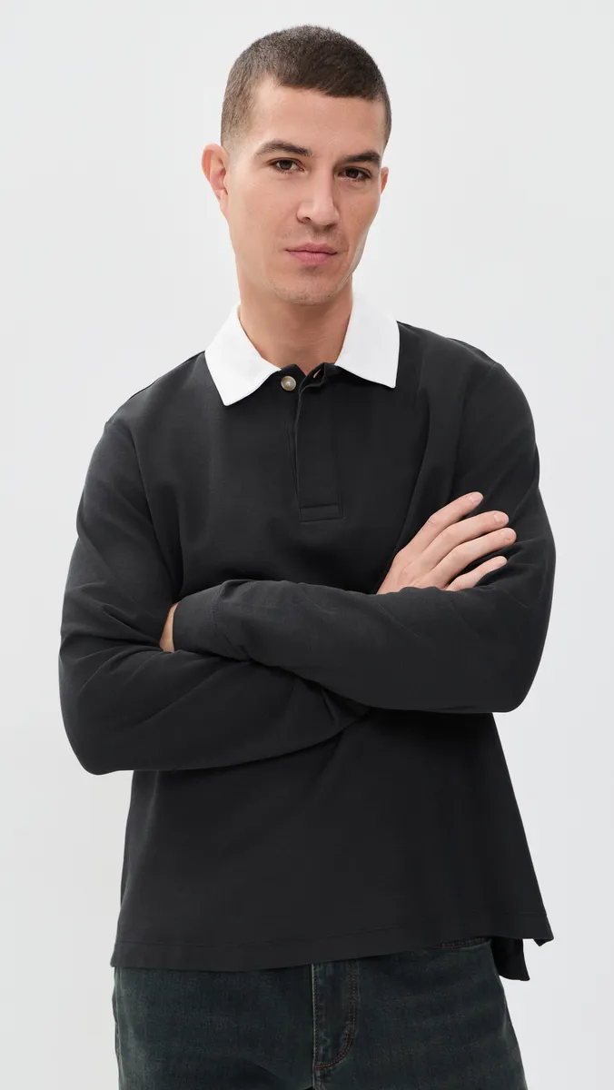 rag & bone Classic Solid Rugby Polo Tee | Thumbnail 2 rag & bone Classic Solid Rugby Polo Tee | Thumbnail 2