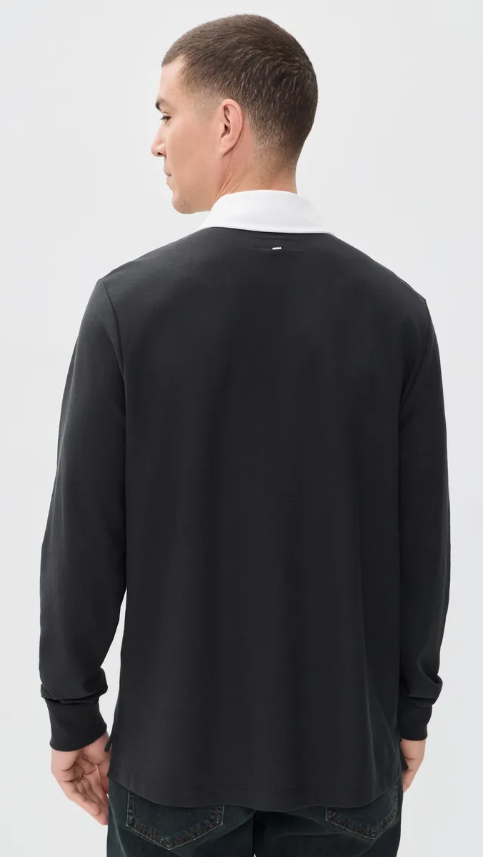 rag & bone Classic Solid Rugby Polo Tee | Thumbnail 3 rag & bone Classic Solid Rugby Polo Tee | Thumbnail 3
