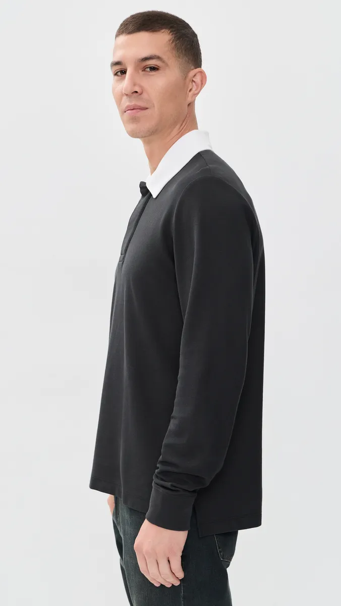 rag & bone Classic Solid Rugby Polo Tee | Thumbnail 4 rag & bone Classic Solid Rugby Polo Tee | Thumbnail 4