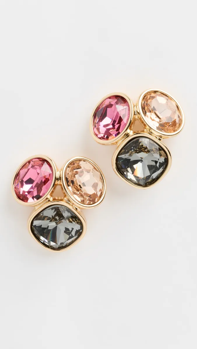 By Adina Eden Pink Multicolor Stud Earrings | Thumbnail 2 By Adina Eden Pink Multicolor Stud Earrings | Thumbnail 2
