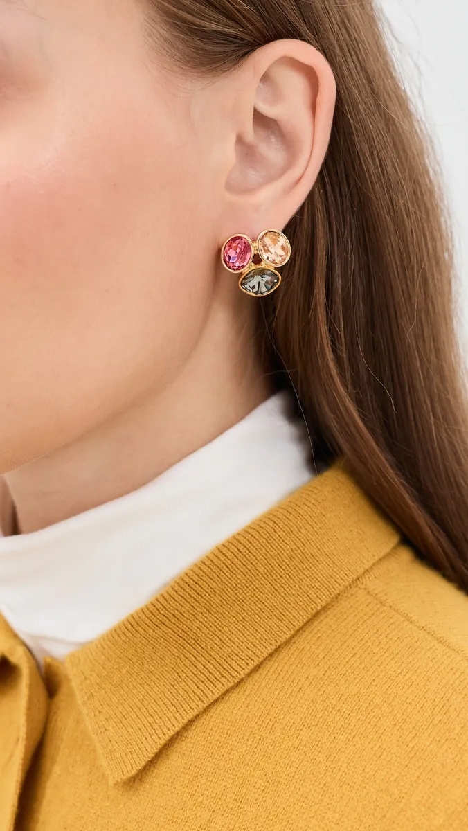 By Adina Eden Pink Multicolor Stud Earrings | Thumbnail 3 By Adina Eden Pink Multicolor Stud Earrings | Thumbnail 3
