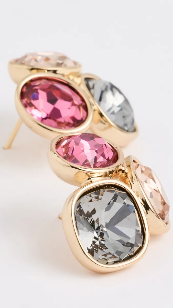 By Adina Eden Pink Multicolor Stud Earrings | Thumbnail 4 By Adina Eden Pink Multicolor Stud Earrings | Thumbnail 4