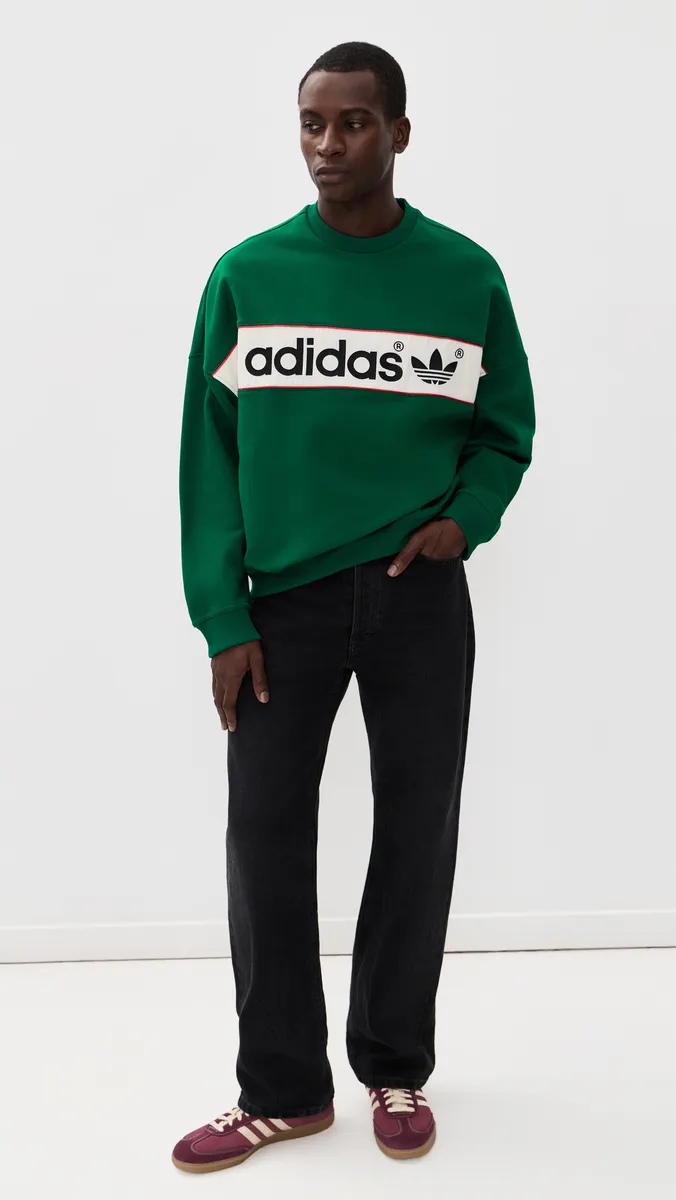 Adidas Blocked Signature Crew Neck Sweatshirt | Thumbnail 5 Adidas Blocked Signature Crew Neck Sweatshirt | Thumbnail 5