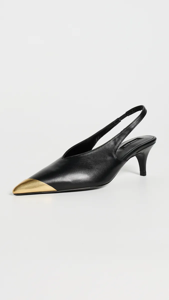 Anine Bing Nelly Slingback Metal Toe Pumps | Thumbnail 2