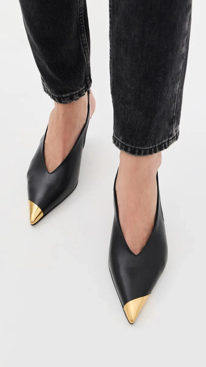 Anine Bing Nelly Slingback Metal Toe Pumps | Thumbnail 3