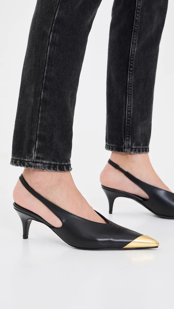 Anine Bing Nelly Slingback Metal Toe Pumps | Thumbnail 4