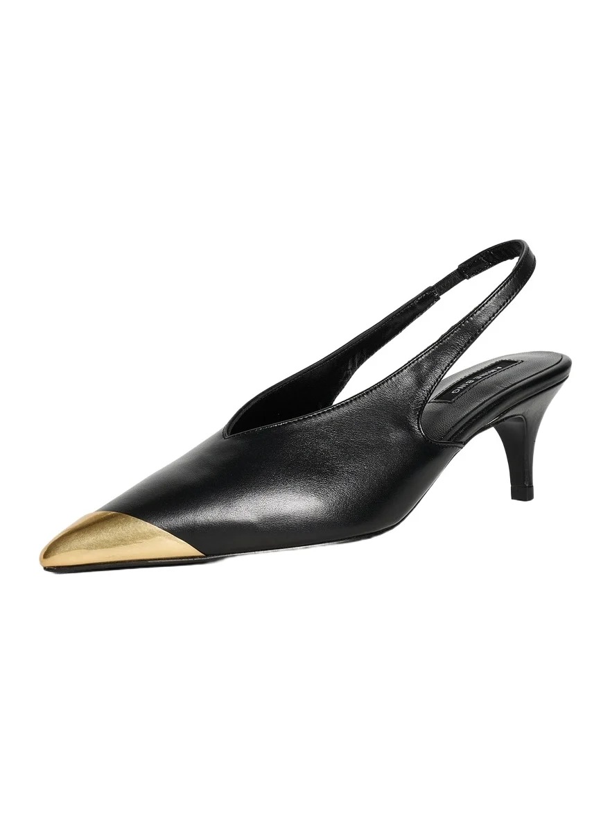 Anine Bing Nelly Slingback Metal Toe Pumps