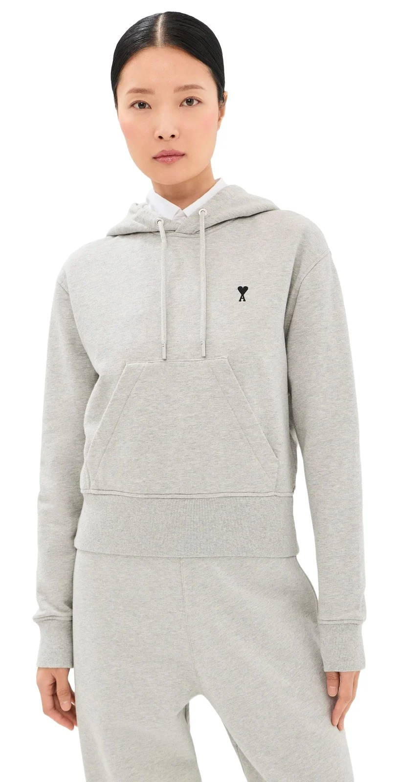 AMI Contrasted De Coeur Hoodie