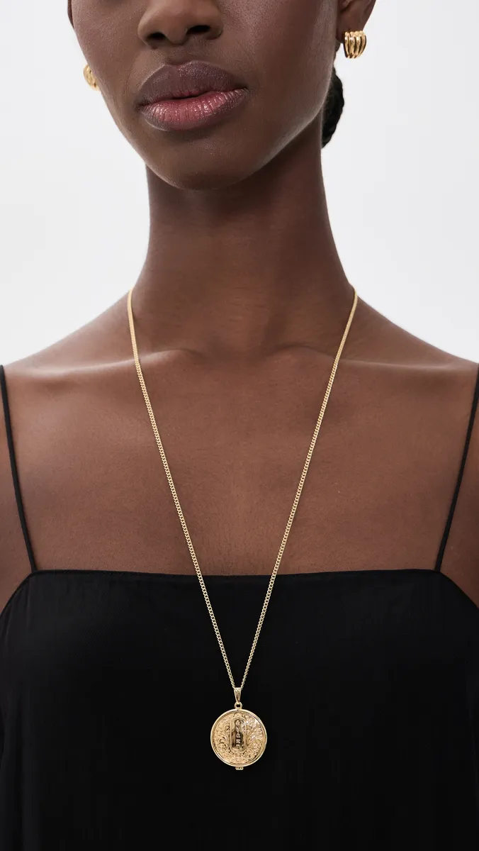 Logan Tay Gold Medallion Necklace | Thumbnail 3 Logan Tay Gold Medallion Necklace | Thumbnail 3