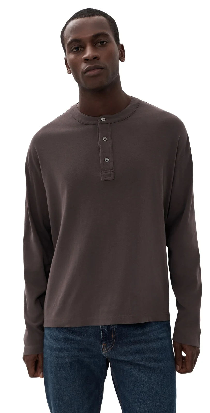 Frame Long Sleeve Henley Shirt