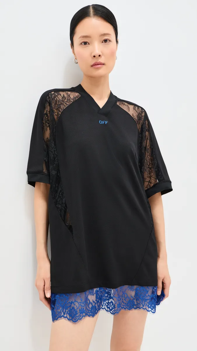 Off-White Lace Soccer T-Shirt Dress | Thumbnail 2 Off-White Lace Soccer T-Shirt Dress | Thumbnail 2