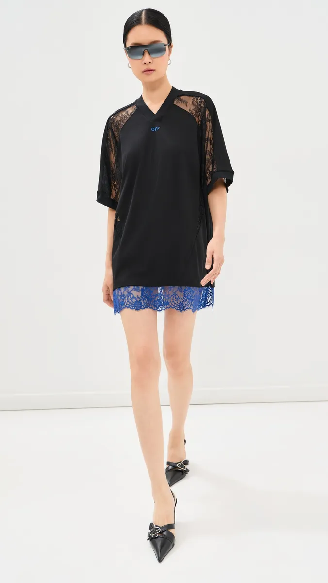 Off-White Lace Soccer T-Shirt Dress | Thumbnail 5 Off-White Lace Soccer T-Shirt Dress | Thumbnail 5