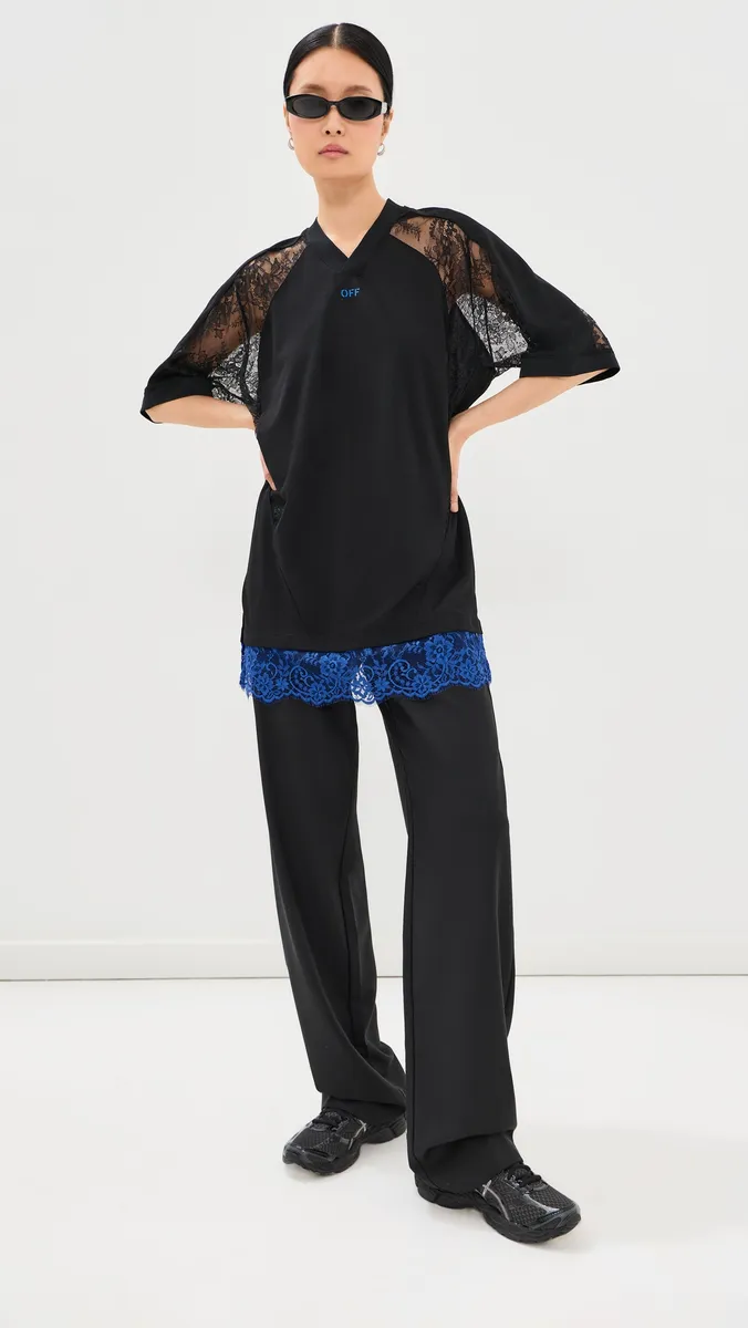 Off-White Lace Soccer T-Shirt Dress | Thumbnail 6 Off-White Lace Soccer T-Shirt Dress | Thumbnail 6