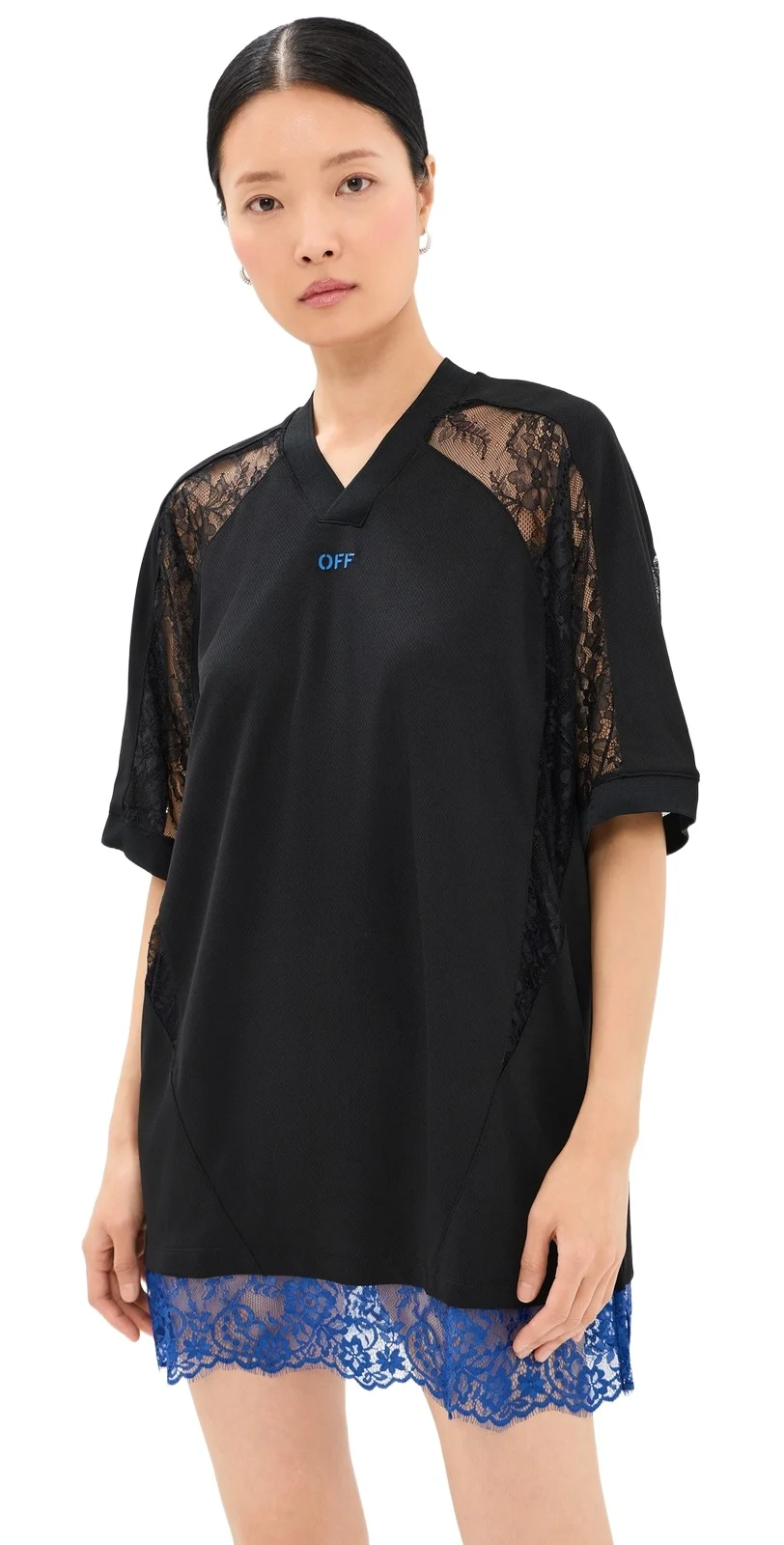 Off-White Lace Soccer T-Shirt Dress