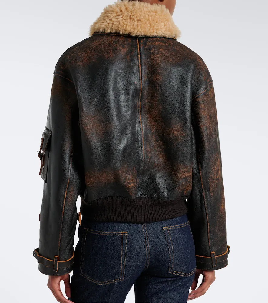 Ralph Lauren Collection Lianne shearling-trimmed leather jacket | Thumbnail 3 Ralph Lauren Collection Lianne shearling-trimmed leather jacket | Thumbnail 3