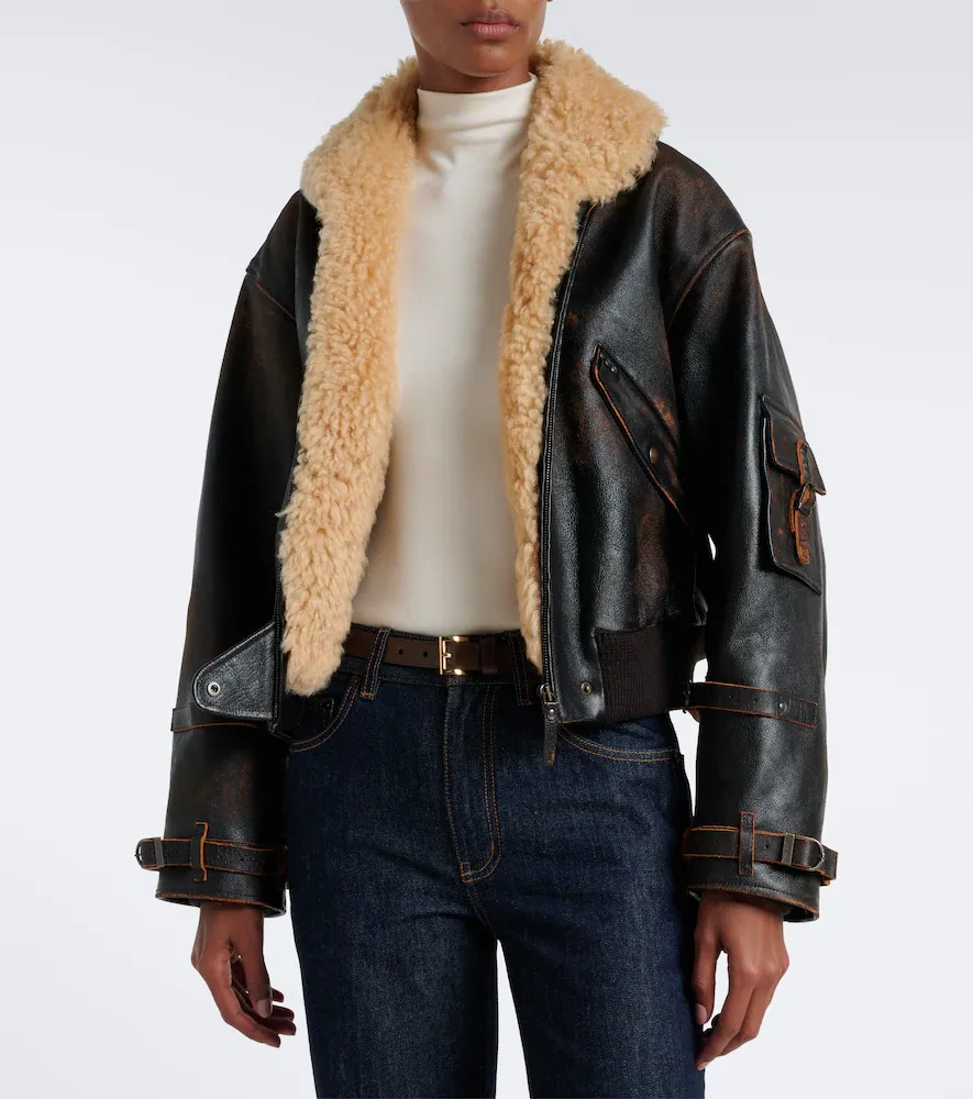 Ralph Lauren Collection Lianne shearling-trimmed leather jacket | Thumbnail 6 Ralph Lauren Collection Lianne shearling-trimmed leather jacket | Thumbnail 6