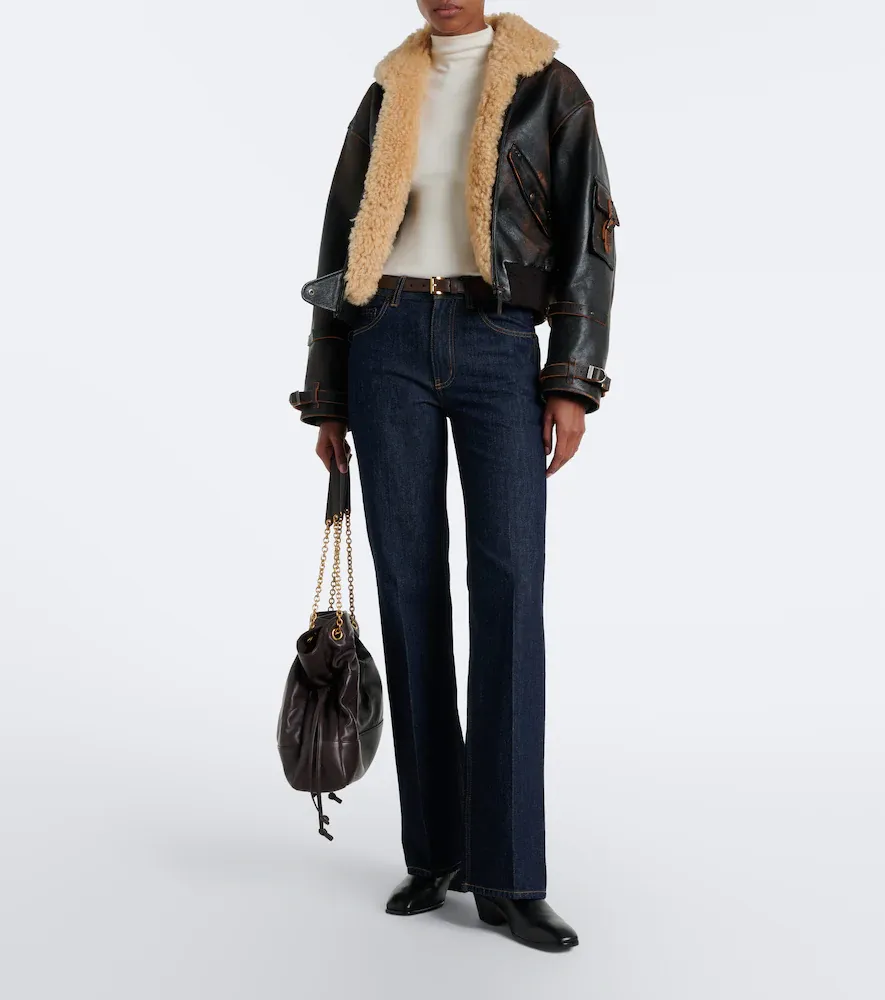 Ralph Lauren Collection Lianne shearling-trimmed leather jacket | Thumbnail 7 Ralph Lauren Collection Lianne shearling-trimmed leather jacket | Thumbnail 7