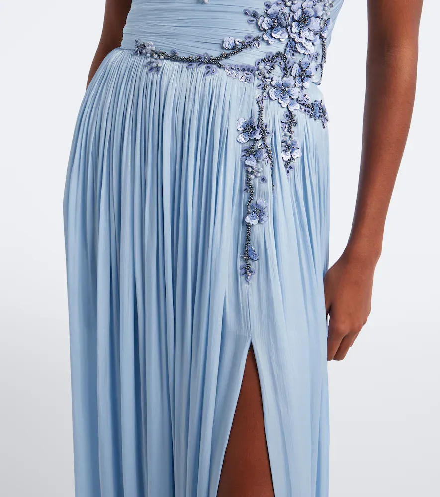 Costarellos Lenina Lurex georgette bustier gown | Thumbnail 3