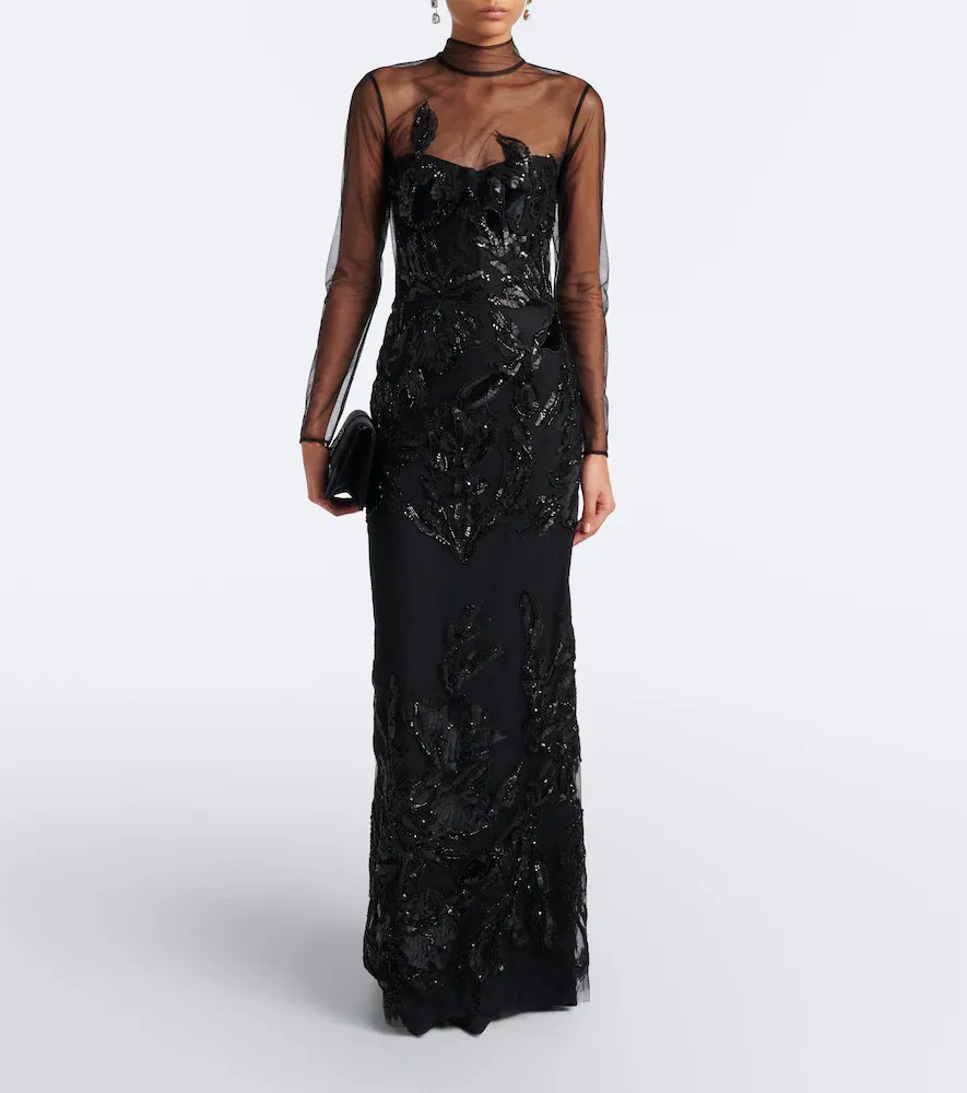 Costarellos Syndia embellished tulle gown | Thumbnail 4