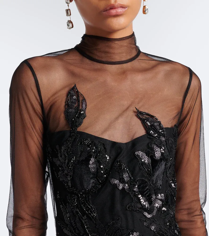 Costarellos Syndia embellished tulle gown | Thumbnail 5